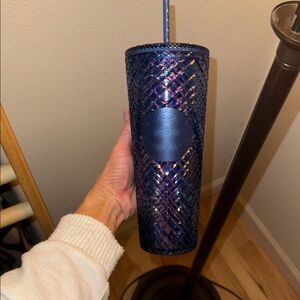 Sparkly blue jeweled Starbucks tumbler